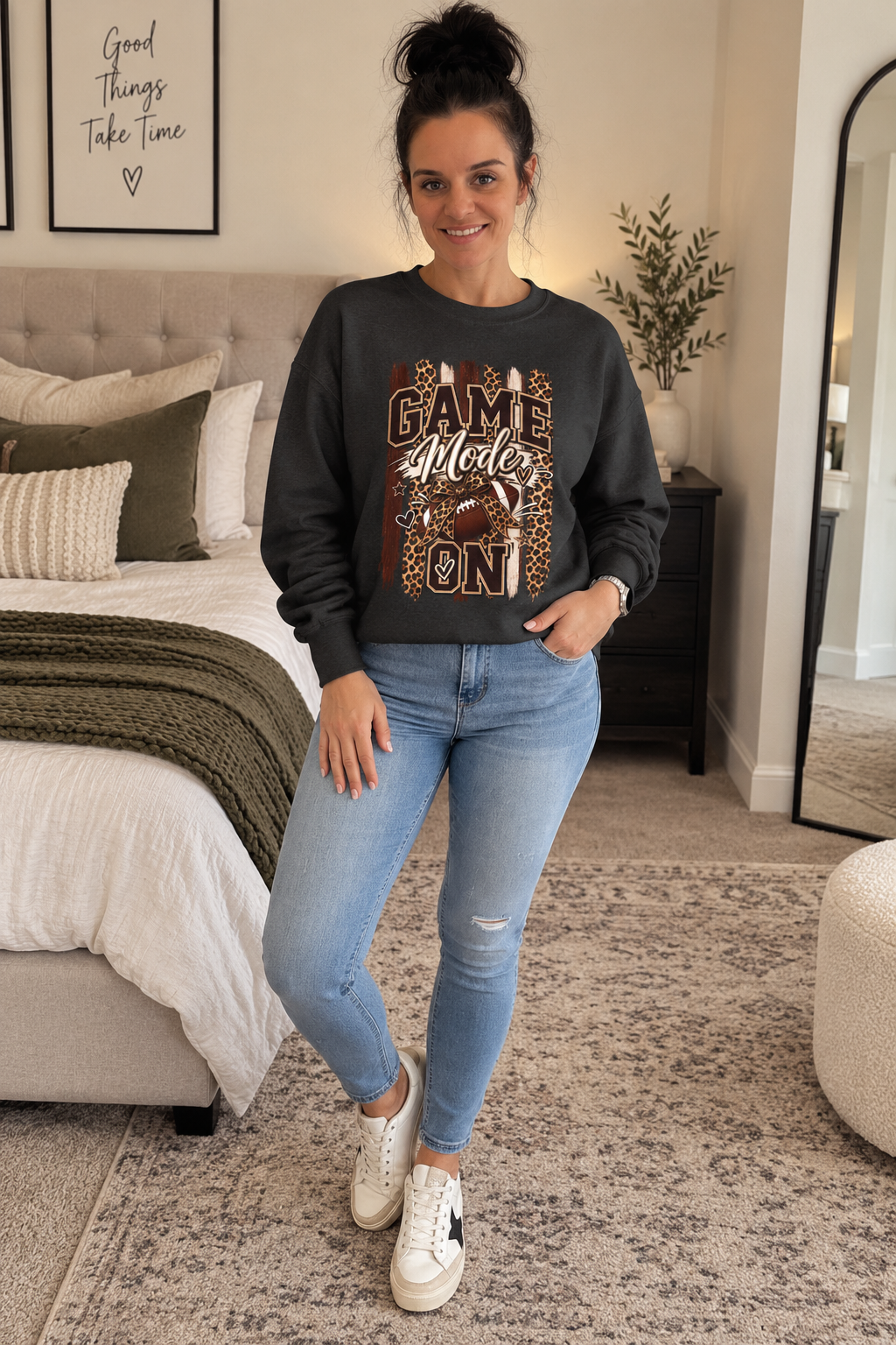 Game Mode On Crewneck Sweatshirt